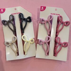 Set of 8 Bow Claw Clips in Assorted Colors